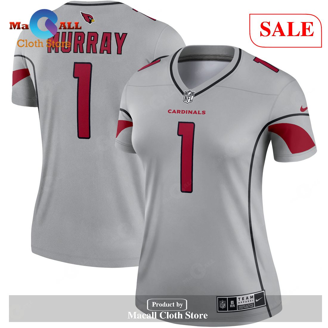 Nike Kyler Murray Arizona Cardinals Women’s Gray Inverted Legend Jersey