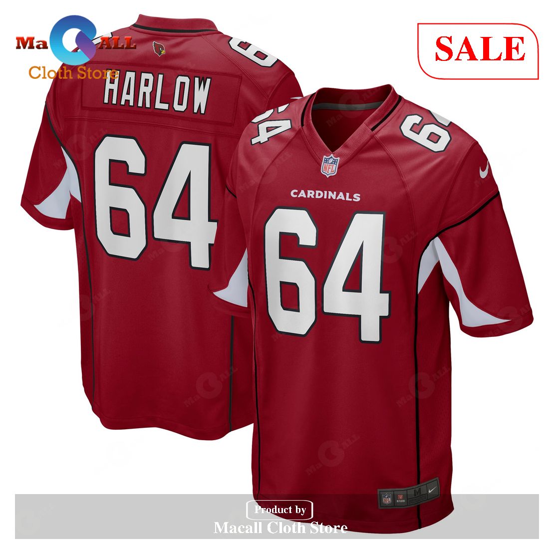 Nike Sean Harlow Arizona Cardinals Cardinal Game Jersey