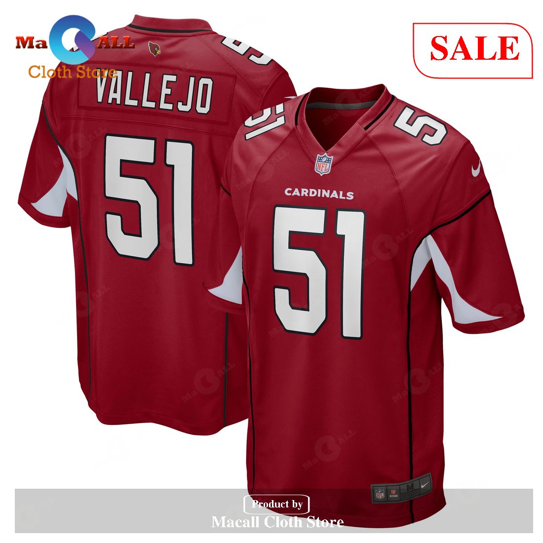 Nike Tanner Vallejo Arizona Cardinals Cardinal Game Jersey