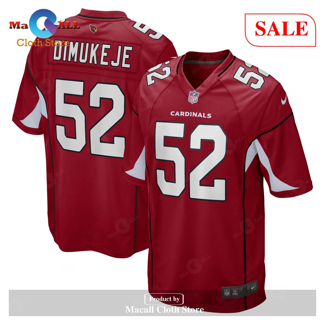Nike Victor Dimukeje Arizona Cardinals Cardinal Player Game Jersey