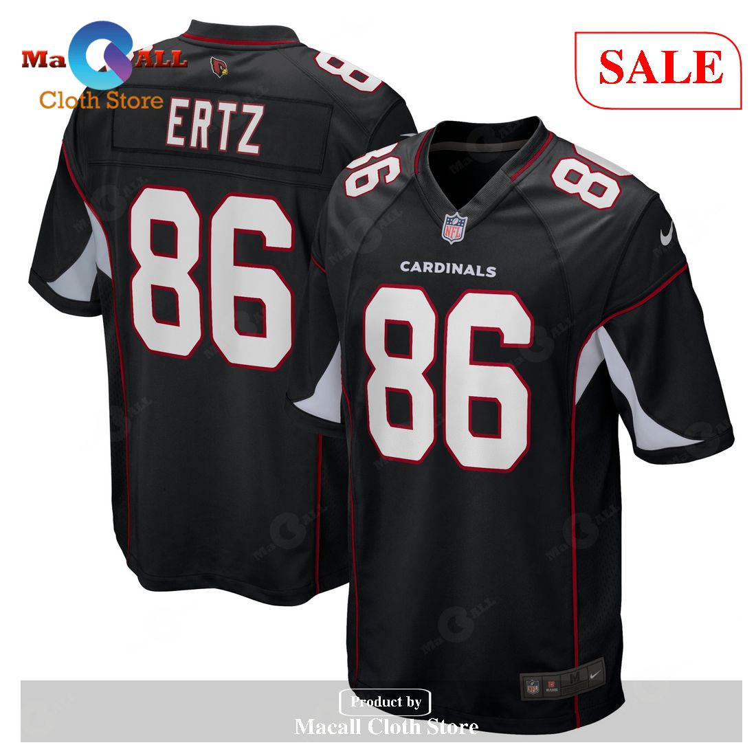 Nike Zach Ertz Arizona Cardinals Black Alternate Player Game Jersey