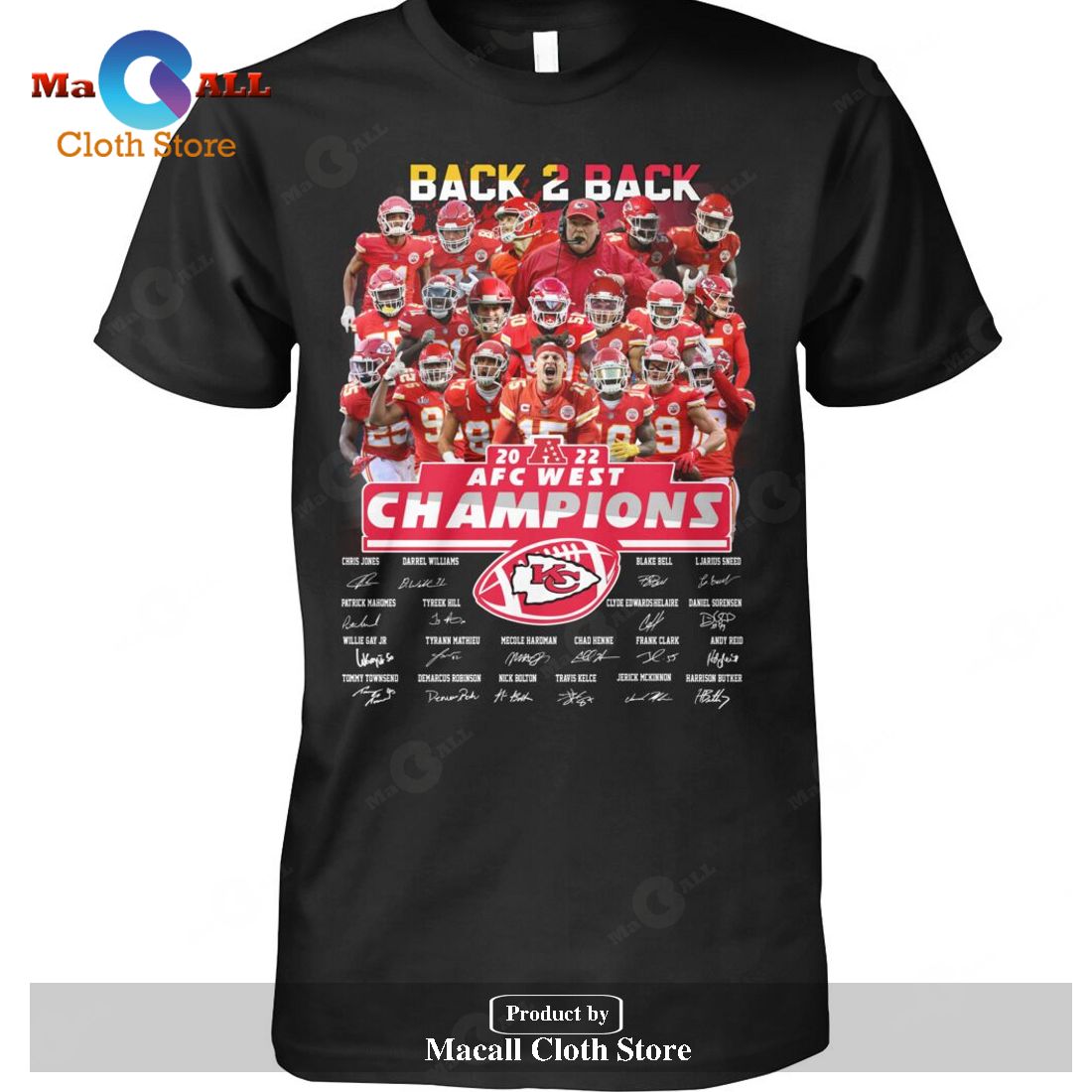 Back 2 Back AFC West Division Champions 20N22 Signature-Unisex T-Shirt Back 2 Back AFC West Division Champions 20N22 Signature-Unisex T-Shirt