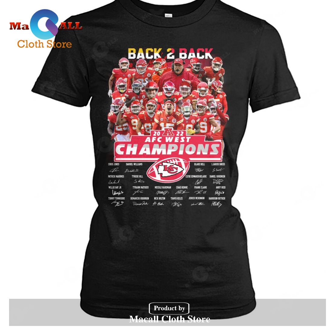 Back 2 Back AFC West Division Champions 20N22 Signature-Unisex T-Shirt Back 2 Back AFC West Division Champions 20N22 Signature-Unisex T-Shirt