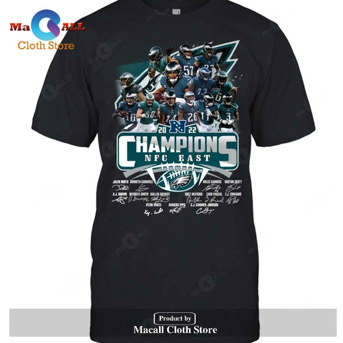 Eagles NFC East Division Champions 20N22 Signature-Unisex T-Shirt Eagles NFC East Division Champions 20N22 Signature-Unisex T-Shirt