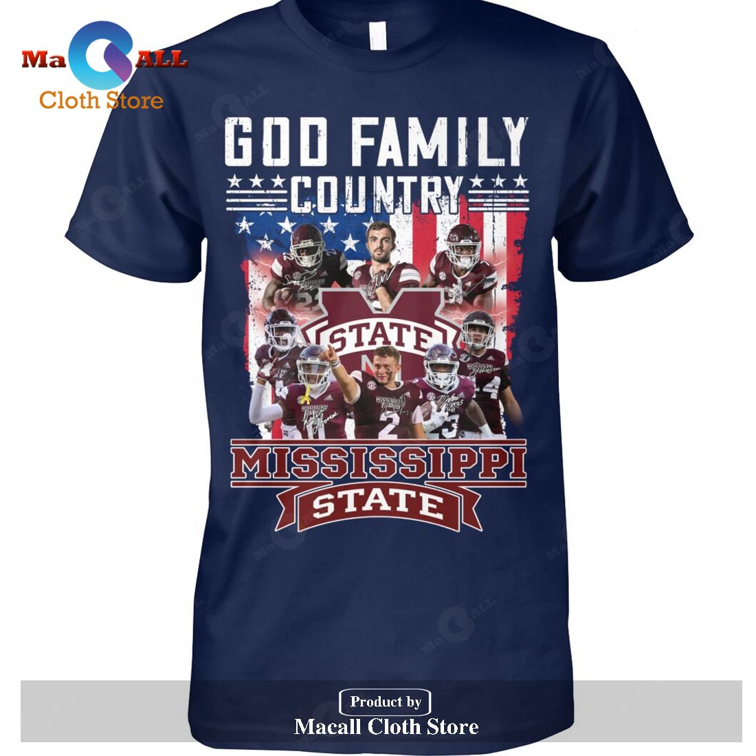 God Family Country Mississippi State Signatures-Unisex T-Shirt God Family Country Mississippi State Signatures-Unisex T-Shirt