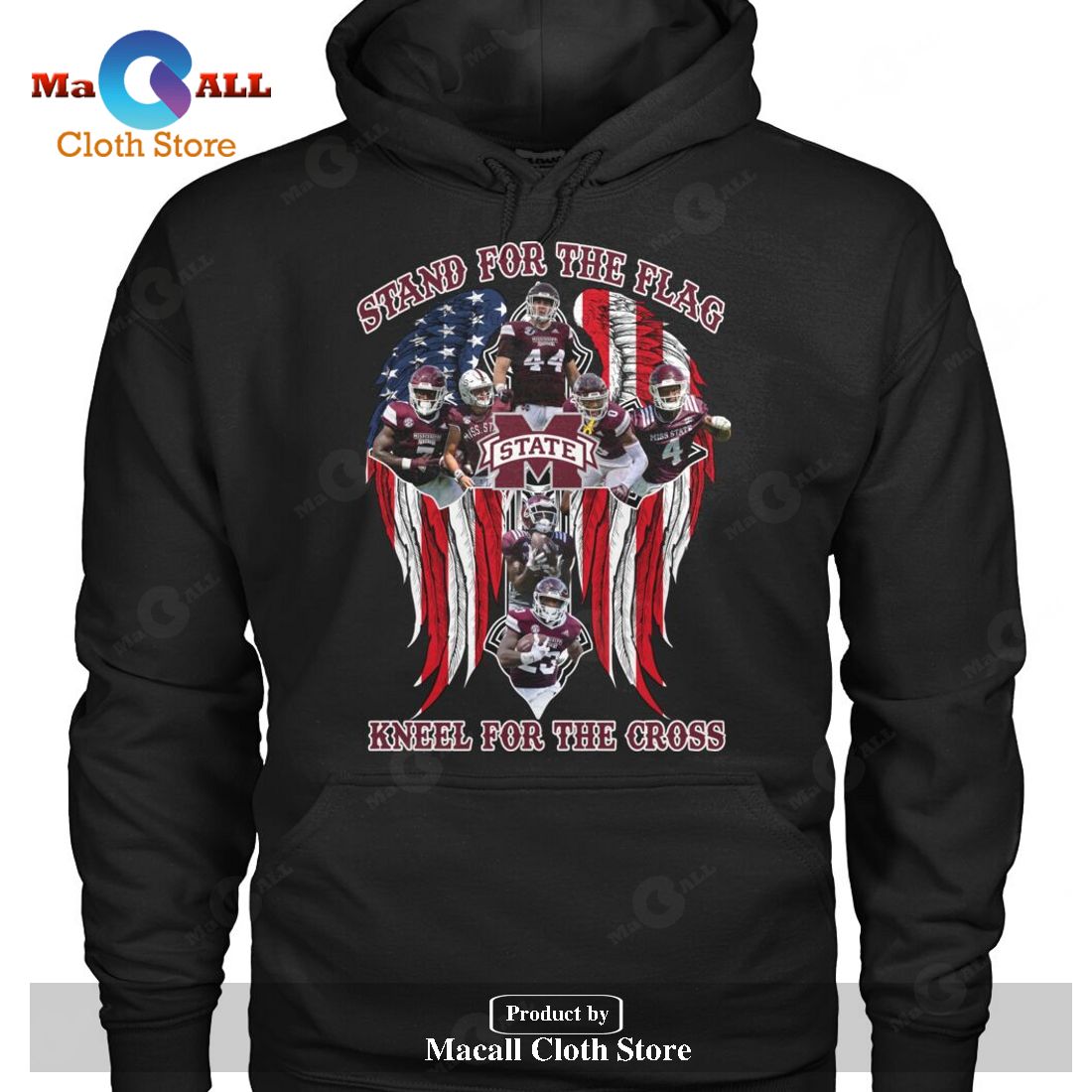 Stand For The Flag Mississippi State Kneel For The Cross-Unisex T-Shirt Stand For The Flag Mississippi State Kneel For The Cross-Unisex T-Shirt