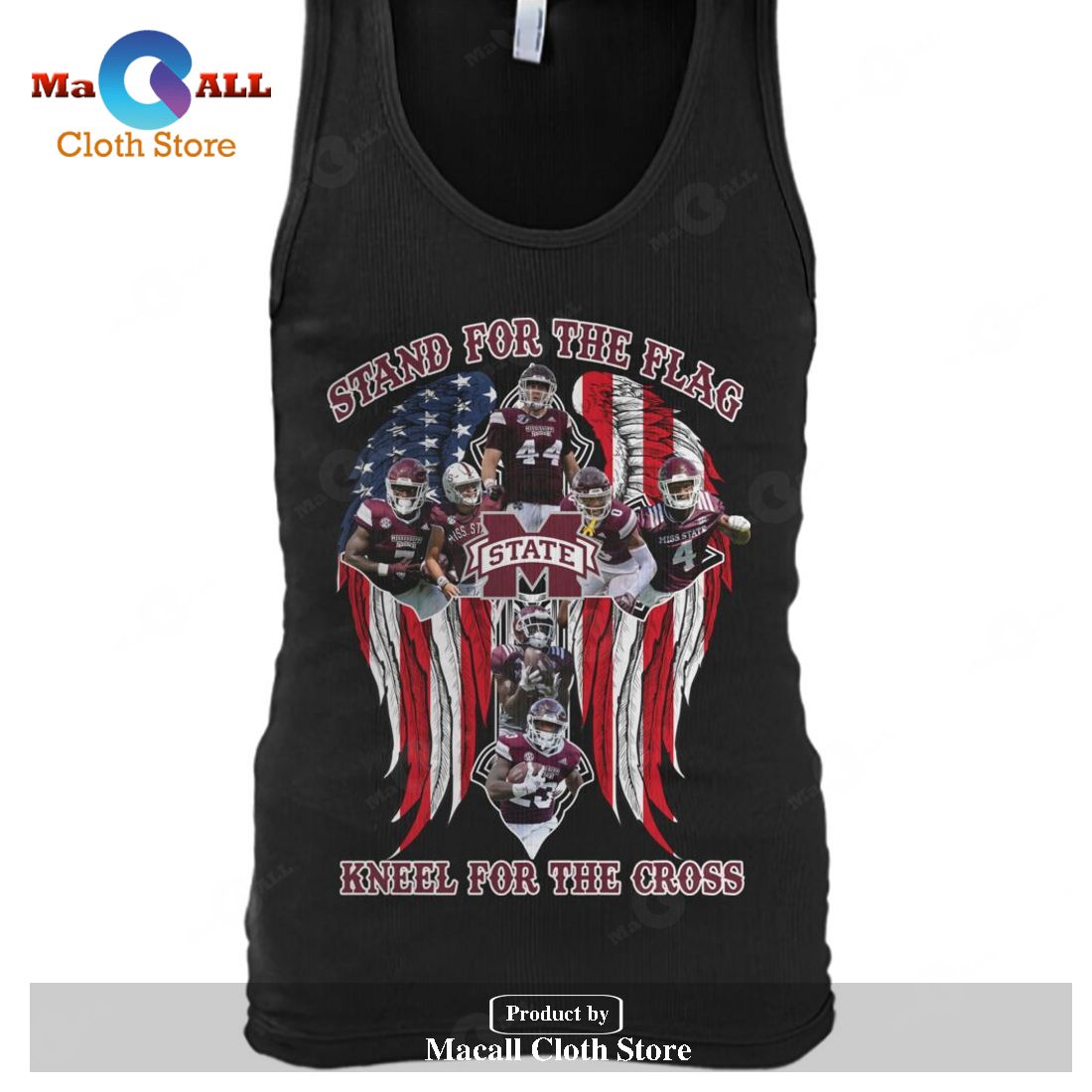 Stand For The Flag Mississippi State Kneel For The Cross-Unisex T-Shirt Stand For The Flag Mississippi State Kneel For The Cross-Unisex T-Shirt
