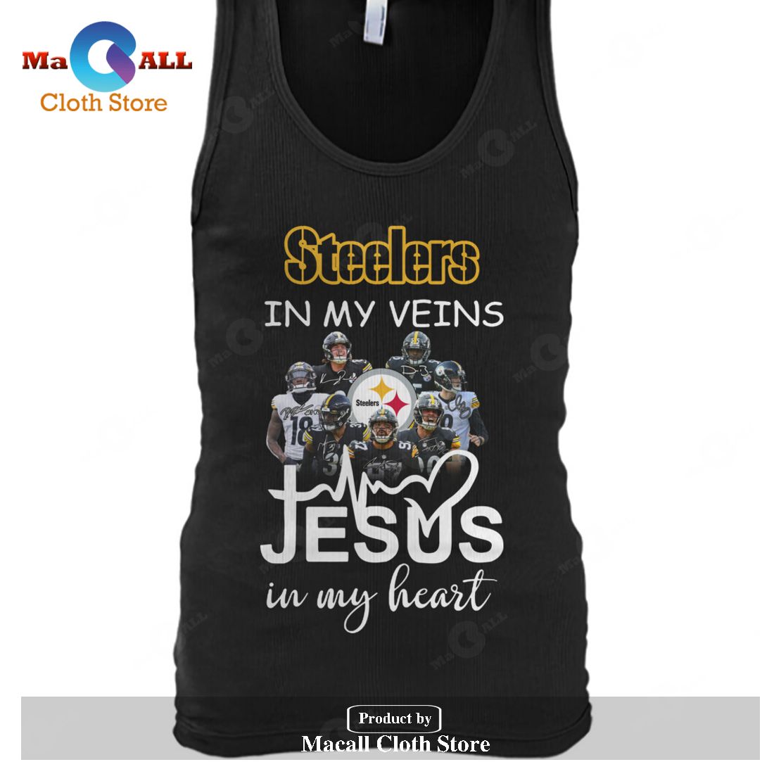 Steelers In My Veins Jesus In My Heart Signatures-Unisex T-Shirt Steelers In My Veins Jesus In My Heart Signatures-Unisex T-Shirt