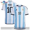 Argentina National Team 2022 23 Qatar World Cup Lionel Messi Away Youth Jersey Dark Blue & Light Purple