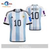FIFA World Cup Qatar 2022 Patch Argentina National Team Lionel Messi Away Men Jersey