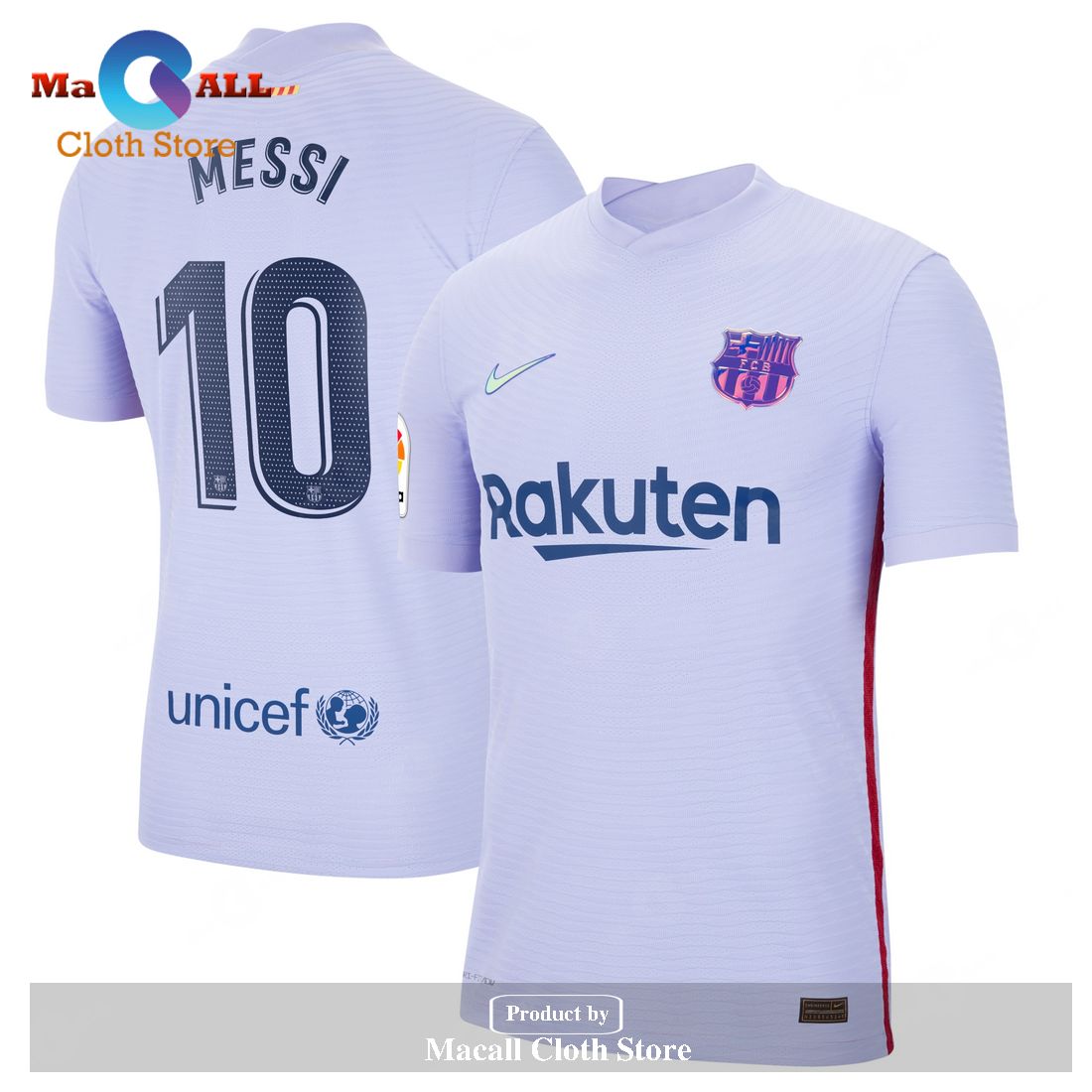 Lionel Messi Barcelona 2021 22 Away Match Player Jersey - Purple
