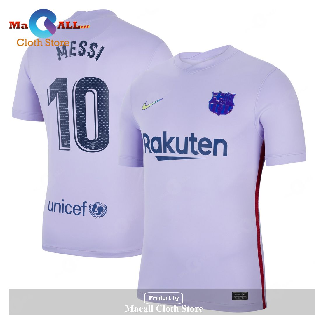 Lionel Messi Barcelona 2021 22 Away Stadium Player Jersey – Purple