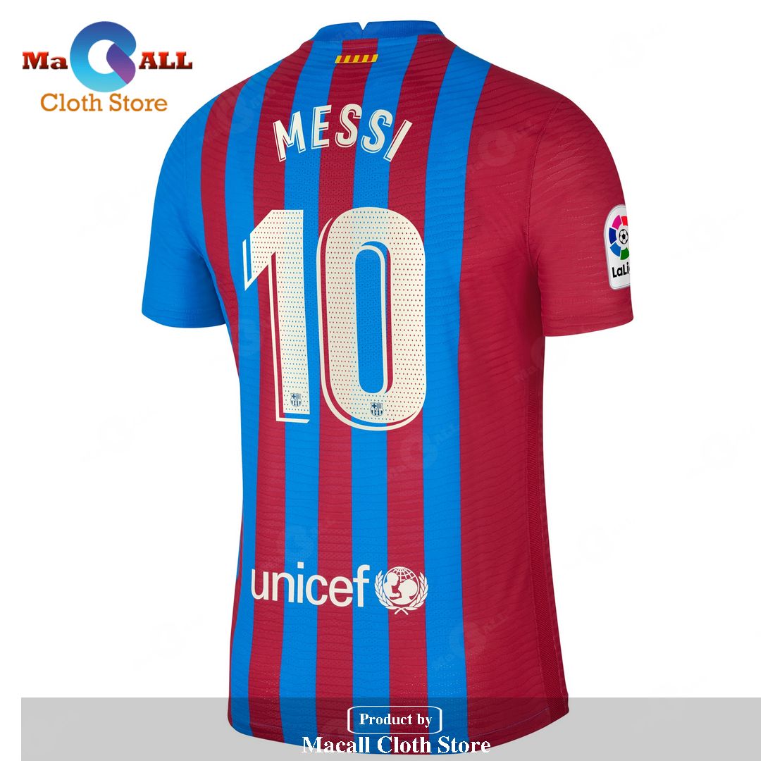 Lionel Messi Barcelona 2021 22 Home Player Jersey Blue N671 