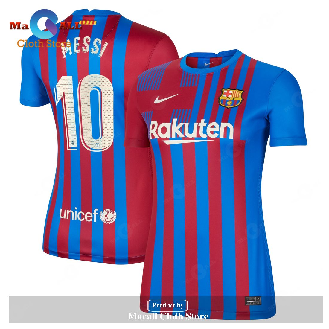 Lionel Messi Barcelona Women’s 2021 22 Home Player Jersey – Blue – S511