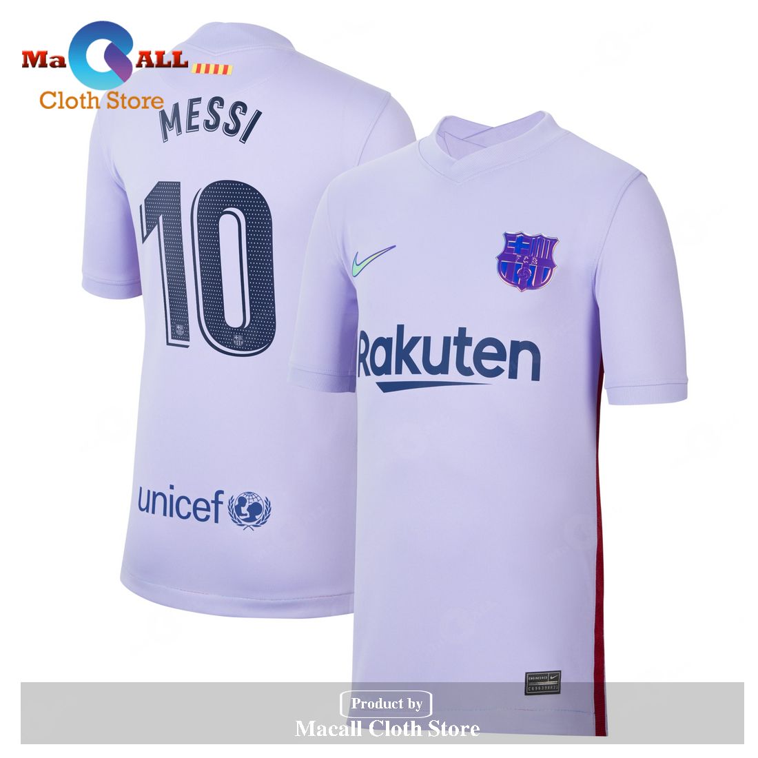 Lionel Messi Barcelona Youth 2021 22 Away Stadium Player Jersey – Purple – JT81