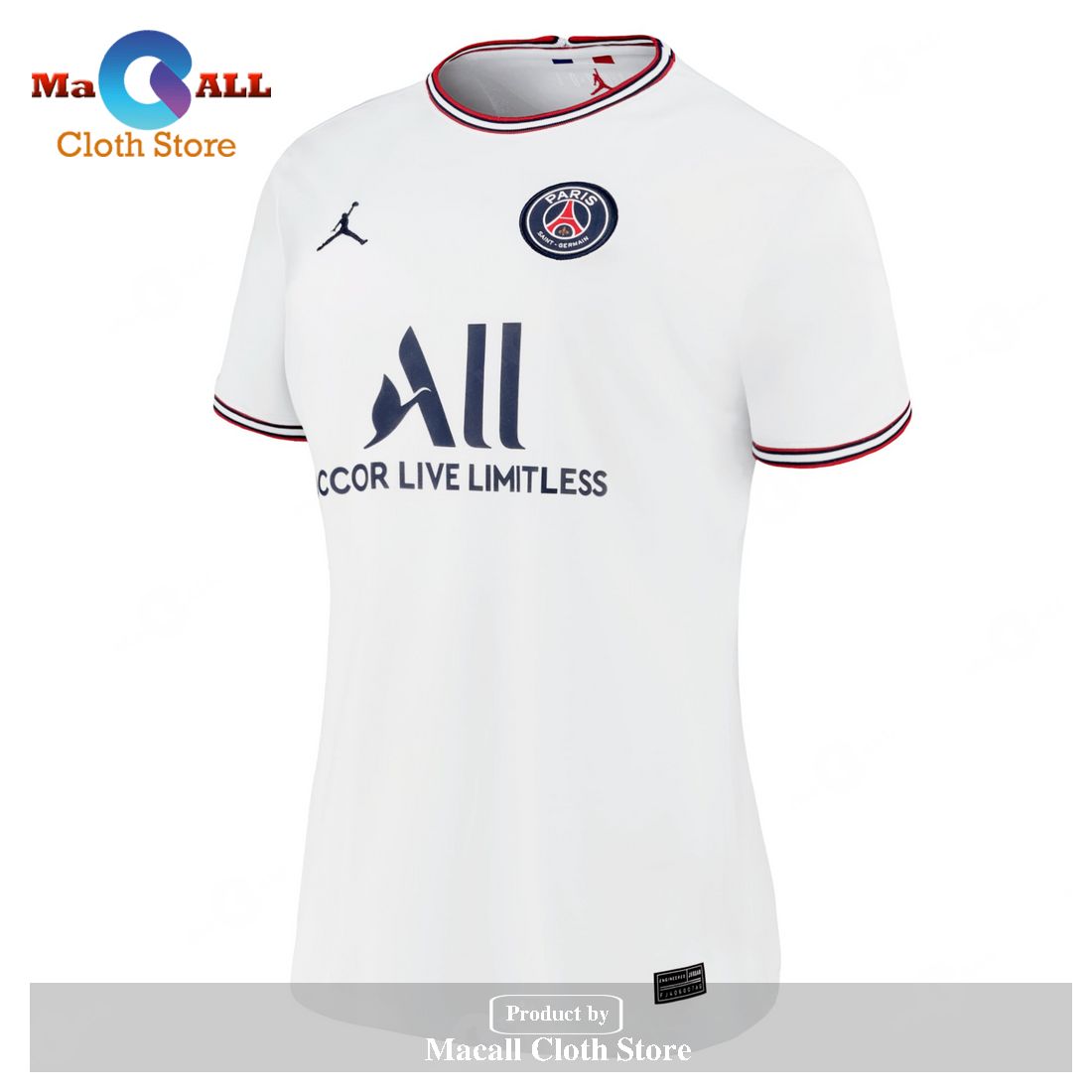 Lionel Messi Paris Saint-Germain Jordan Women’s 2021 22 Fourth Jersey – White