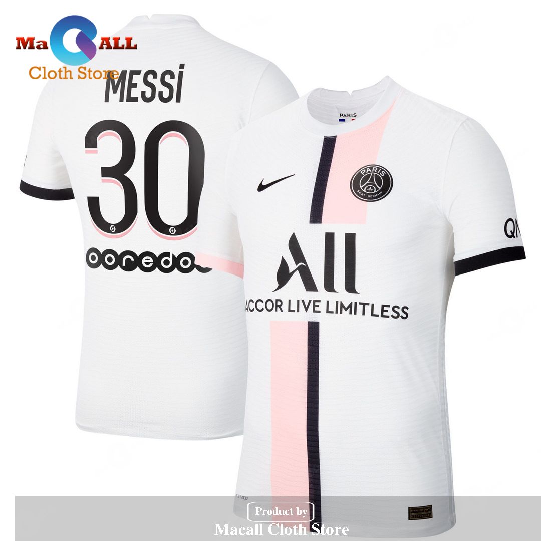 Paris Saint-Germain Lionel Messi Ligue 1 2021-22 Away Vapor Match jersey gift for PSG Fans