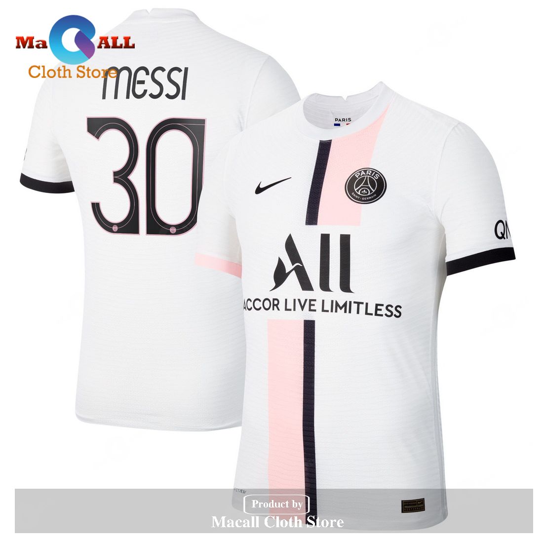 Paris Saint-Germain Lionel Messi Ligue 1 2021-22 Cup Away Vapor Match jersey gift for PSG Fans