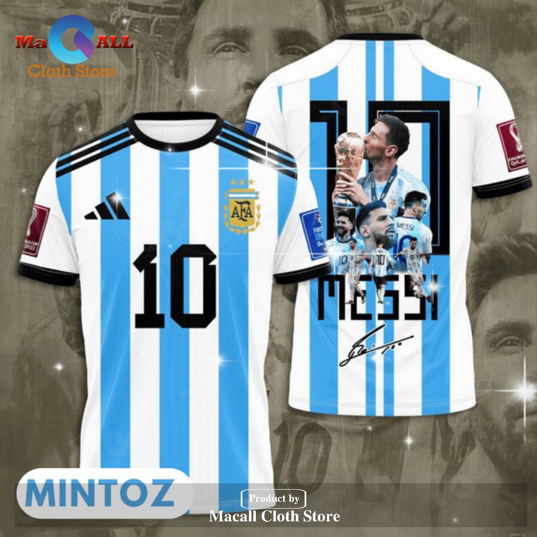 Lionel Messi Argentina Signed Jersey World Cup 2022 - Tagotee