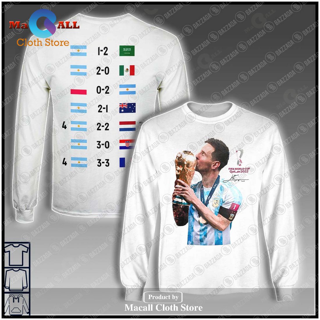 Messi World Cup 2022 Champions Hoodie Sweatshirt 3D - XQ51 Messi World Cup 2022 Champions Hoodie Sweatshirt 3D - XQ51