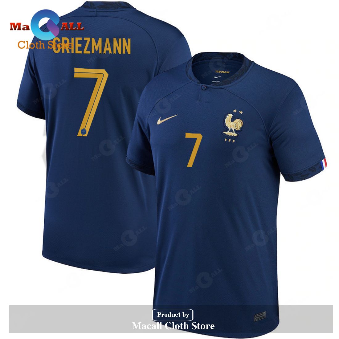 Antoine Griezmann France National Team 2022 23 Qatar World Cup Home Youth Jersey Midnight Navy