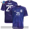 Argentina 2022 23 Qatar World Cup Marcos Acuna Away Youth Dark Blue Light Purple Jersey