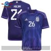 Argentina 2022 23 Qatar World Cup Marcos Senesi Away Dark Blue Light Purple Youth Jersey