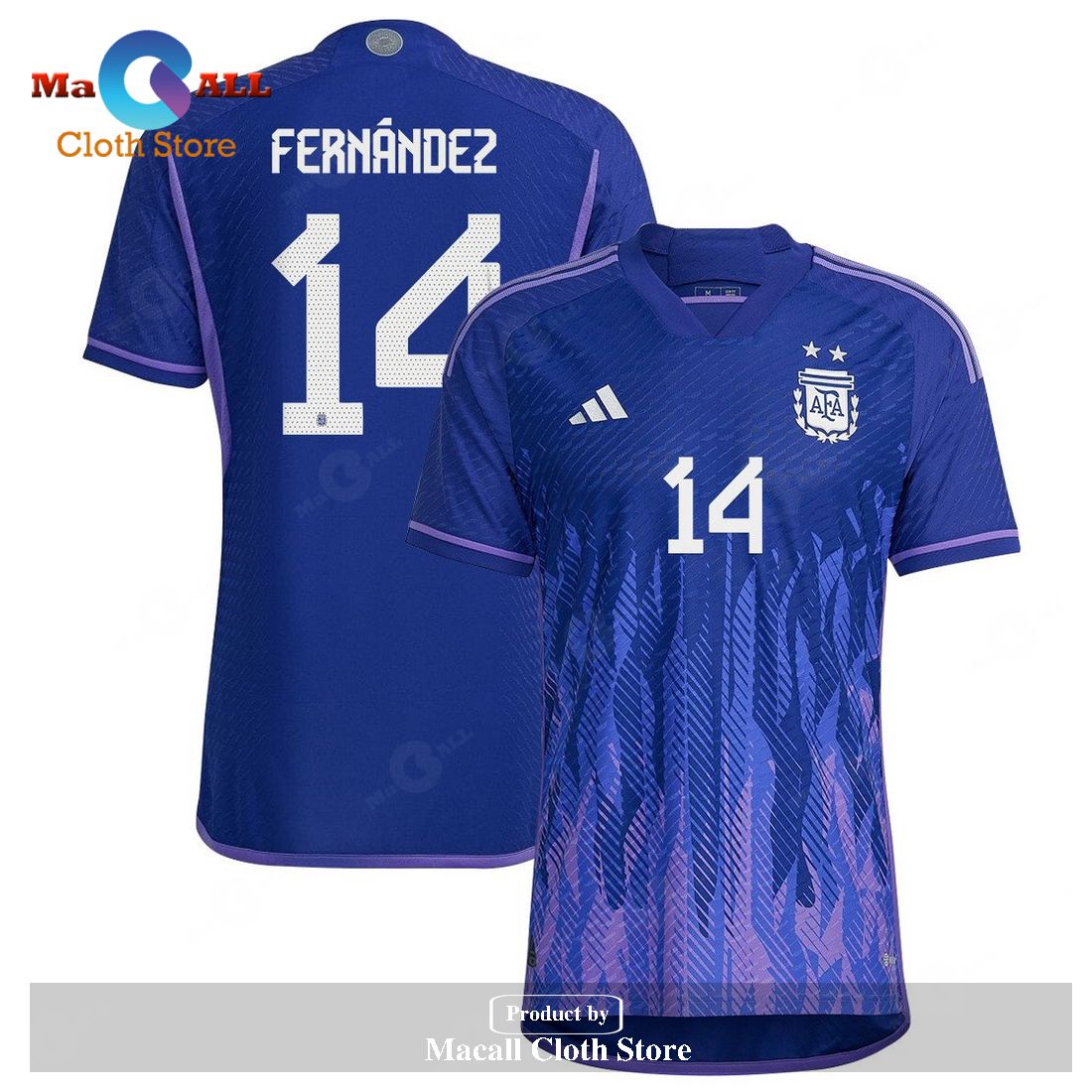 Argentina National Team 2022 23 Enzo Fernandez Away Men Jersey Purple