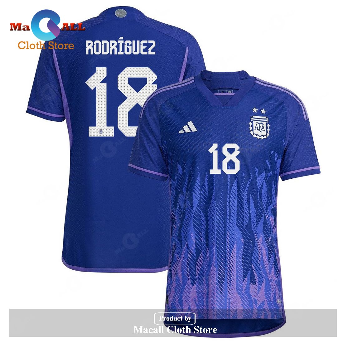 Argentina National Team 2022 23 Guido Rodriguez Away Men Jersey Purple
