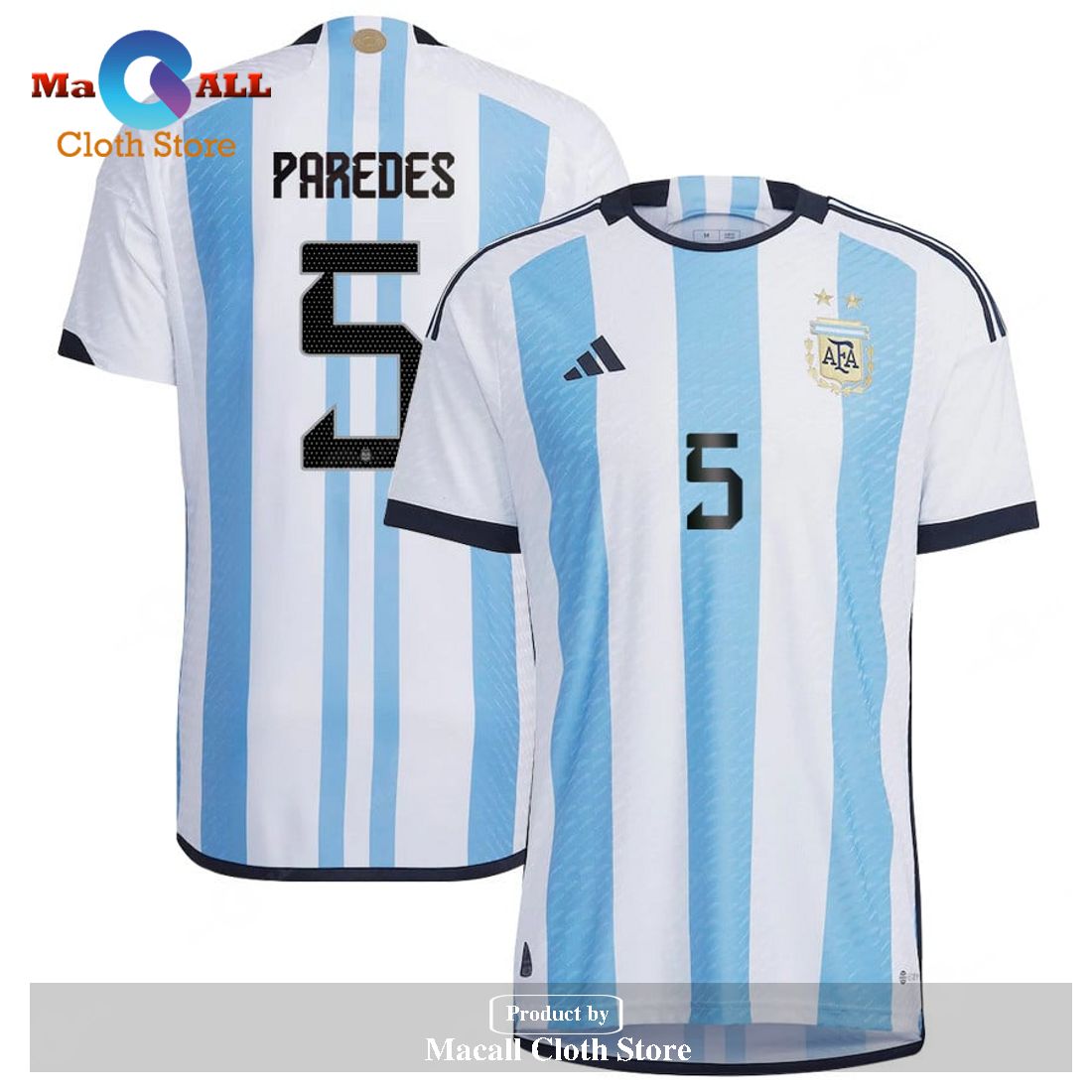 Argentina National Team 2022 23 Leandro Paredes Home Men Jersey BlueWhite