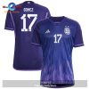 Argentina National Team 2022 23 Qatar World Cup Alejandro Gomez Away Dark Blue Light Purple Youth Jersey