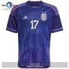 Argentina National Team 2022 23 Qatar World Cup Alejandro Gomez Away Dark Blue Light Purple Women Jersey