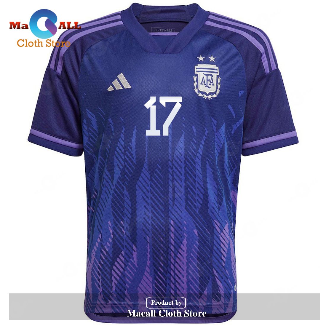 Argentina National Team 2022 23 Qatar World Cup Alejandro Gomez Away Dark Blue Light Purple Youth Jersey