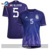 Argentina National Team 2022 23 Qatar World Cup Alexis Mac Allister Away Dark Blue Light Purple Youth Jersey