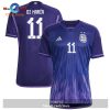 Argentina National Team 2022 23 Qatar World Cup Angel Di Maria Away Dark Blue Light Purple Youth Jersey