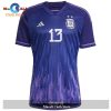 Argentina National Team 2022 23 Qatar World Cup Cristian Romero Away Dark Blue Light Purple Youth Jersey