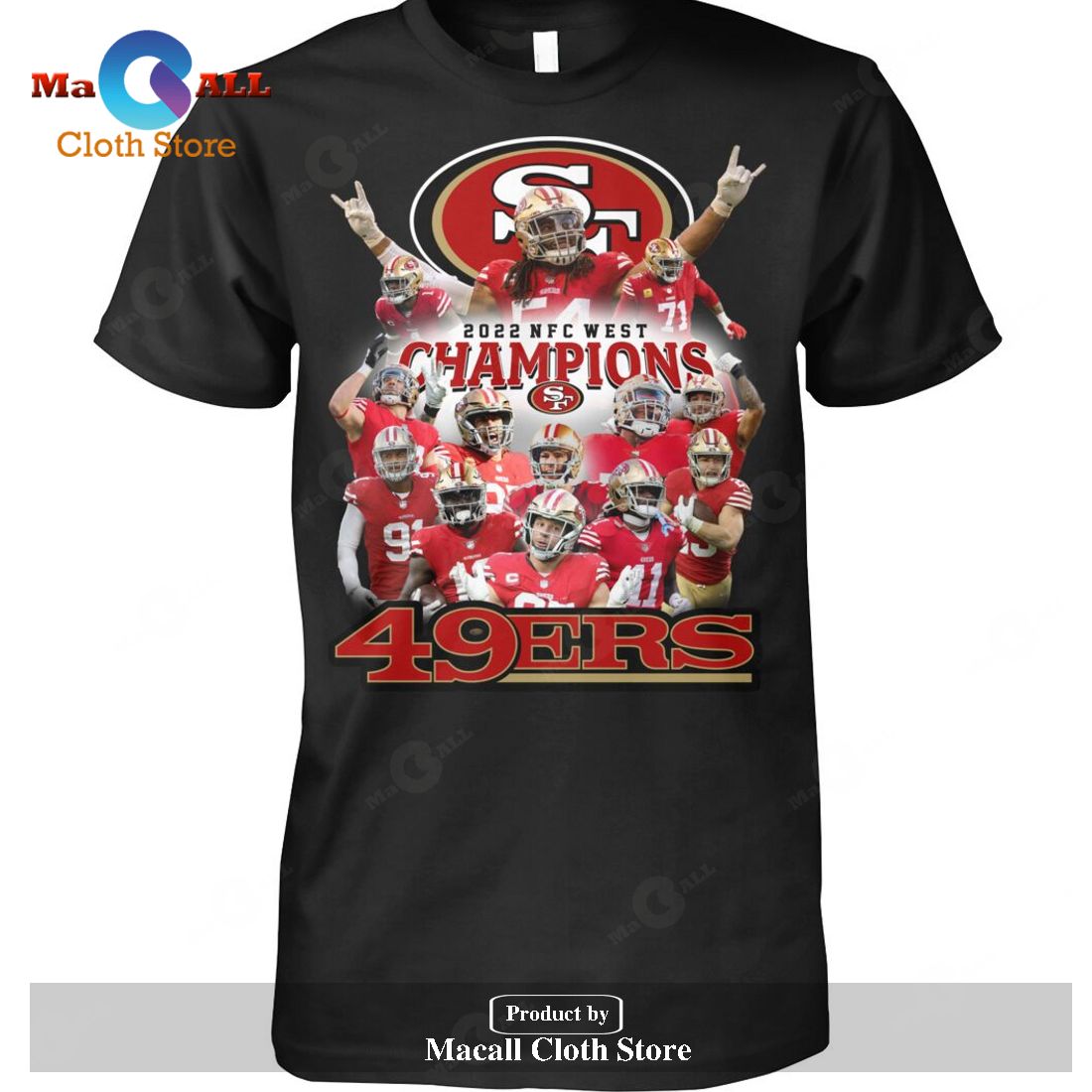 2022 NFC West Champions San Francisco 49ers-Unisex T-Shirt 2022 NFC West Champions San Francisco 49ers-Unisex T-Shirt