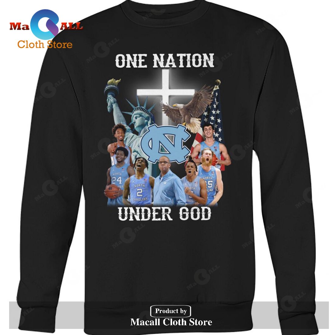 One Nation Tar Heels Under God-Unisex T-Shirt One Nation Tar Heels Under God-Unisex T-Shirt