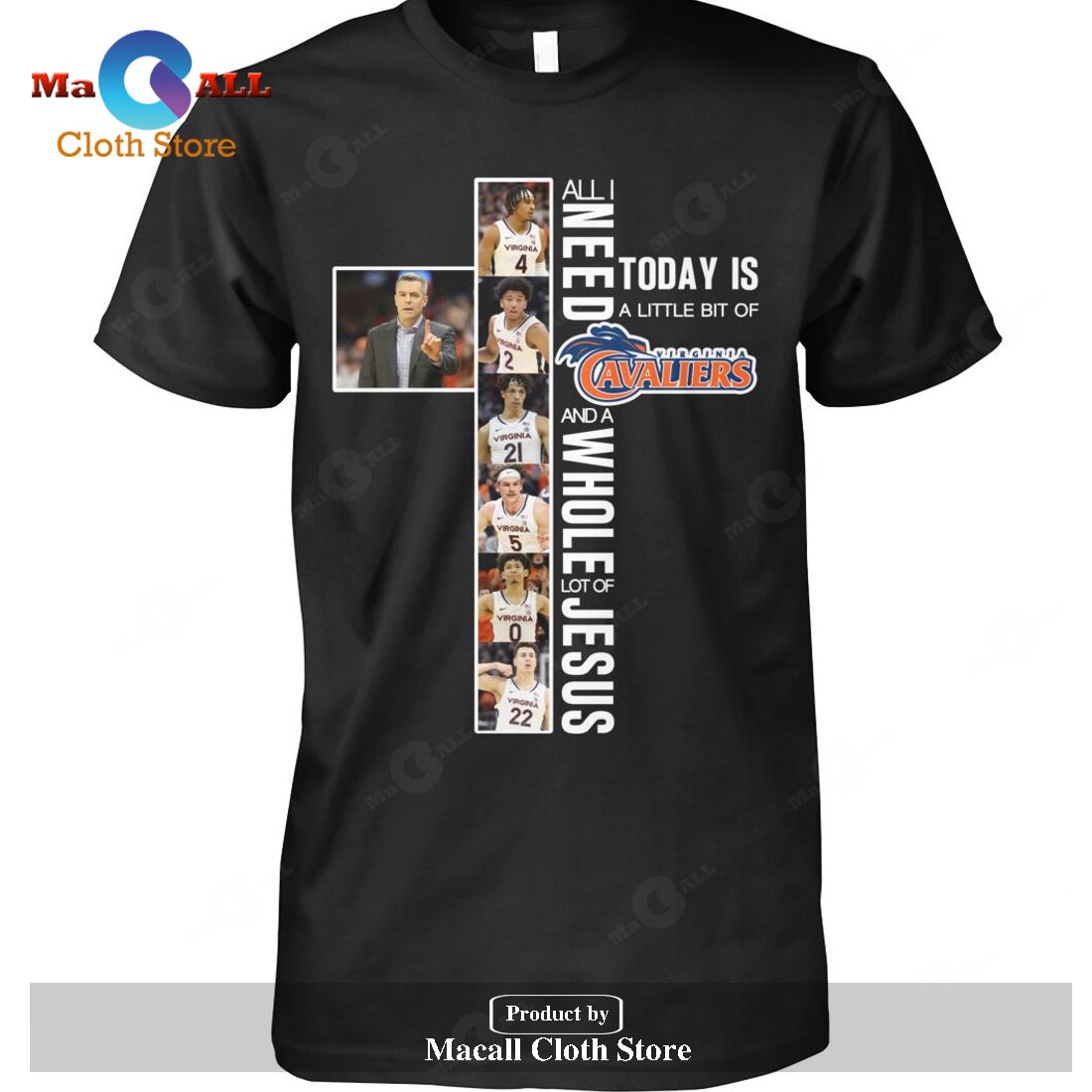 Today is A Little Bit Of Virginia Cavaliers And Whole Lot Of Jesus-Unisex T-Shirt Today is A Little Bit Of Virginia Cavaliers And Whole Lot Of Jesus-Unisex T-Shirt