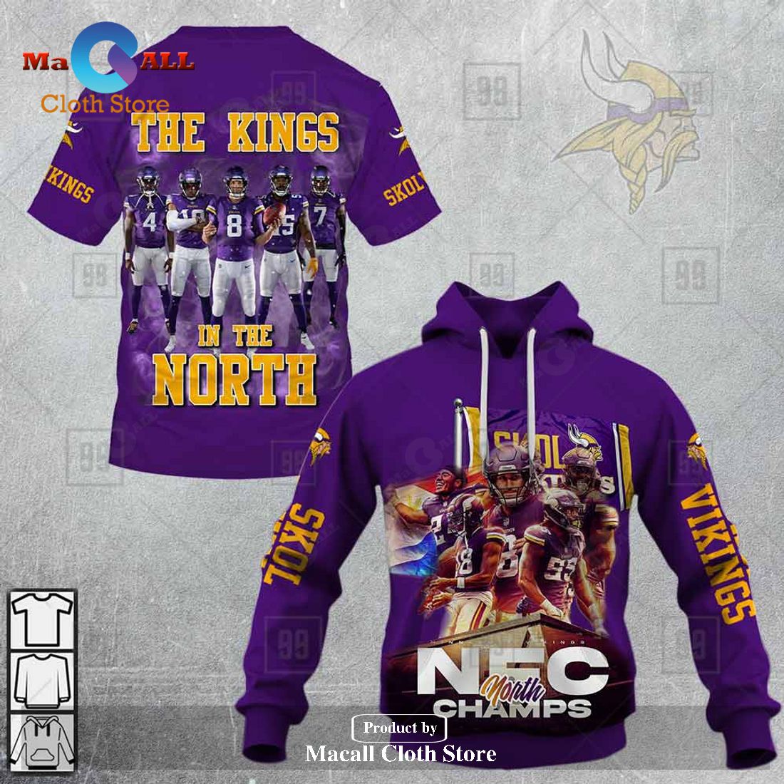 Minnesota Vikings North Champs Hoodie Sweatshirt 3D Minnesota Vikings North Champs Hoodie Sweatshirt 3D