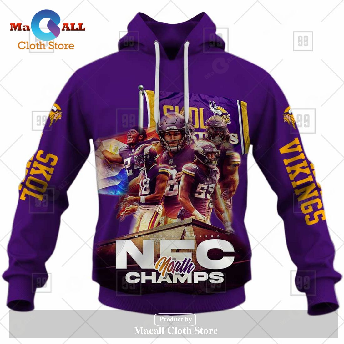 Minnesota Vikings North Champs Hoodie Sweatshirt 3D Minnesota Vikings North Champs Hoodie Sweatshirt 3D