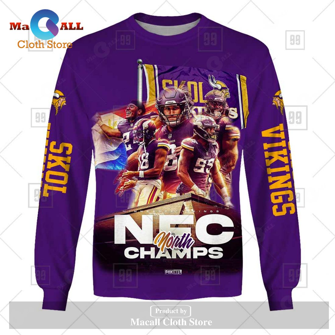 Minnesota Vikings North Champs Hoodie Sweatshirt 3D Minnesota Vikings North Champs Hoodie Sweatshirt 3D