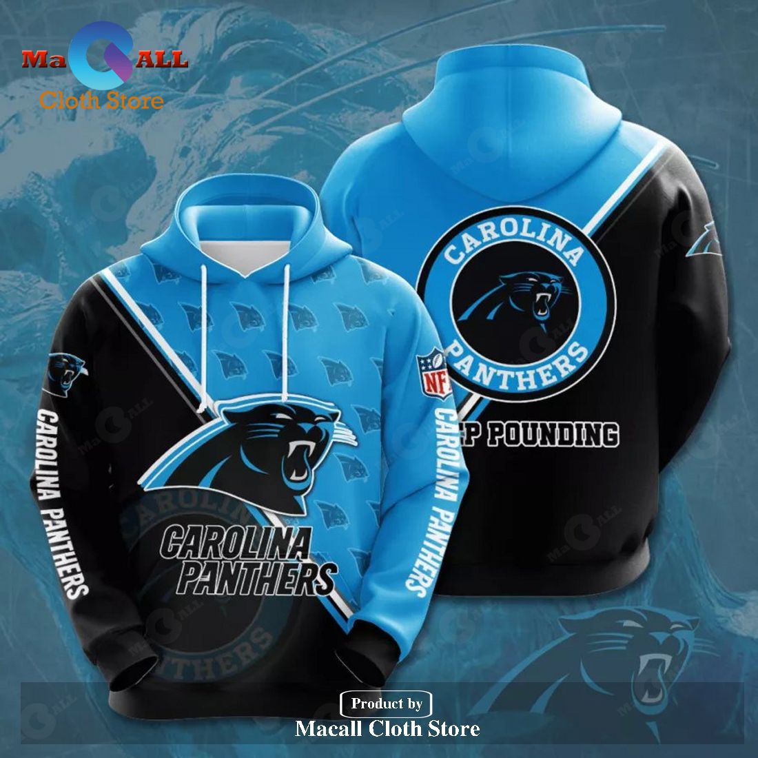 NFL CAROLINA PANTHERS 3D TEAM LOGO HOODIE SWEATSHIRT 3D