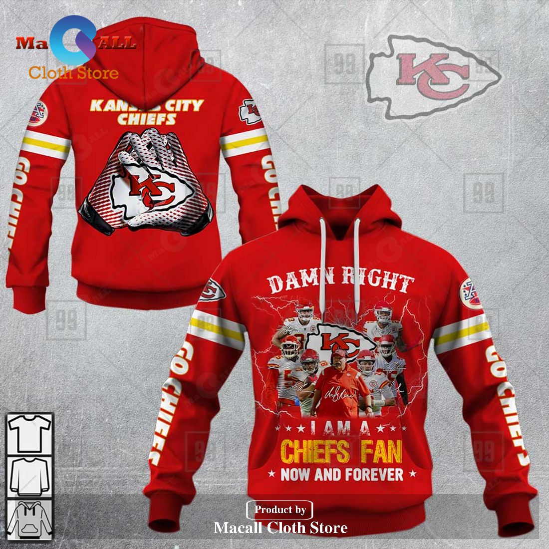 NFL Kansas City Chiefs Damn Right I Am A Chiefs Fan Now And Forever Hoodie Sweatshirt 3D