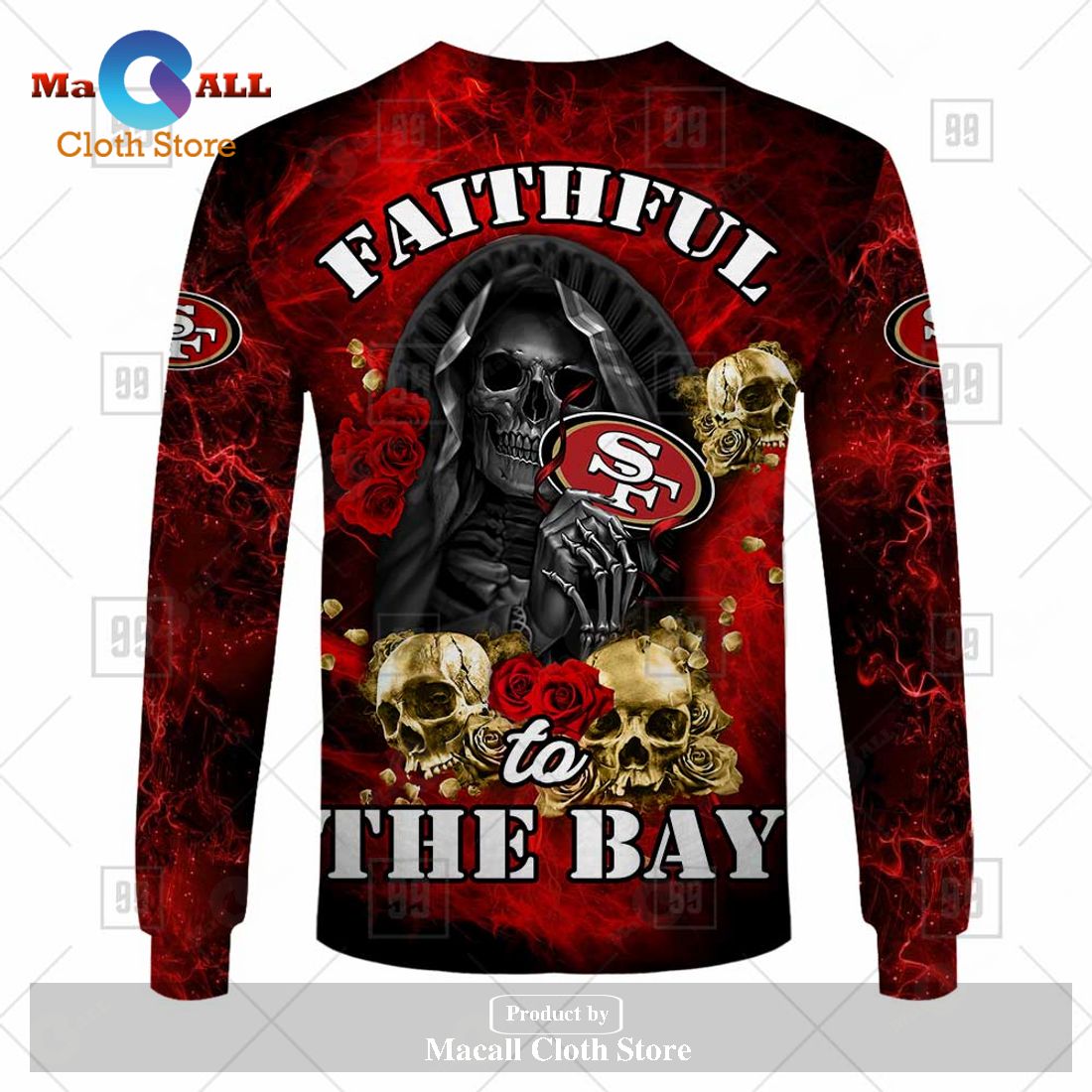 NFL San Francisco 49ers Fire Skull Hoodie Sweatshirt 3D NFL San Francisco 49ers Fire Skull Hoodie Sweatshirt 3D