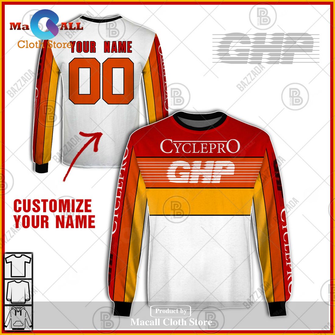 Personalized Bmx Ghp Cyclepro Vintage Jersey 025 Hoodie Sweatshirt 3D Personalized Bmx Ghp Cyclepro Vintage Jersey 025 Hoodie Sweatshirt 3D