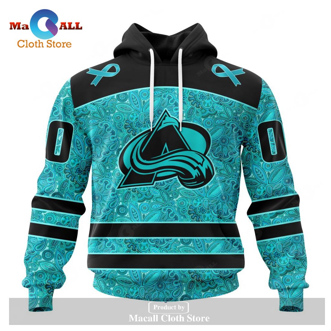 Personalized NHL Colorado Avalanche Special Design Fight Ovarian Cancer Hoodie Sweatshirt 3D Personalized NHL Colorado Avalanche Special Design Fight Ovarian Cancer Hoodie Sweatshirt 3D
