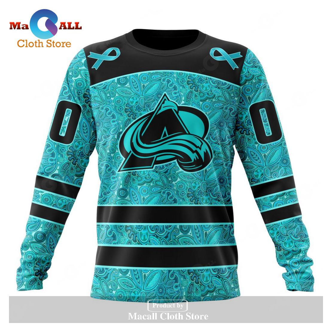 Personalized NHL Colorado Avalanche Special Design Fight Ovarian Cancer Hoodie Sweatshirt 3D Personalized NHL Colorado Avalanche Special Design Fight Ovarian Cancer Hoodie Sweatshirt 3D