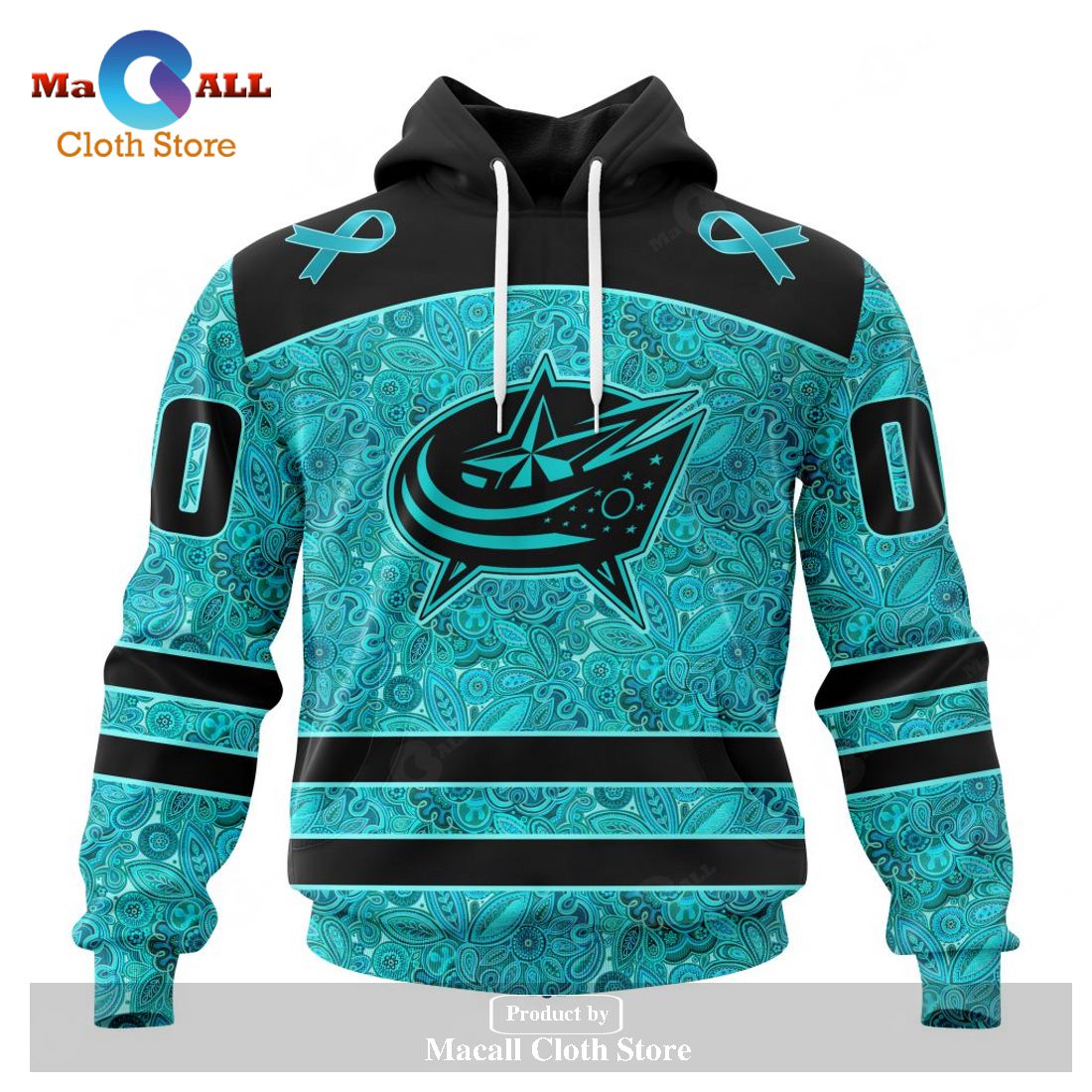 Personalized NHL Columbus Blue Jackets Special Design Fight Ovarian Cancer Hoodie Sweatshirt 3D Personalized NHL Columbus Blue Jackets Special Design Fight Ovarian Cancer Hoodie Sweatshirt 3D