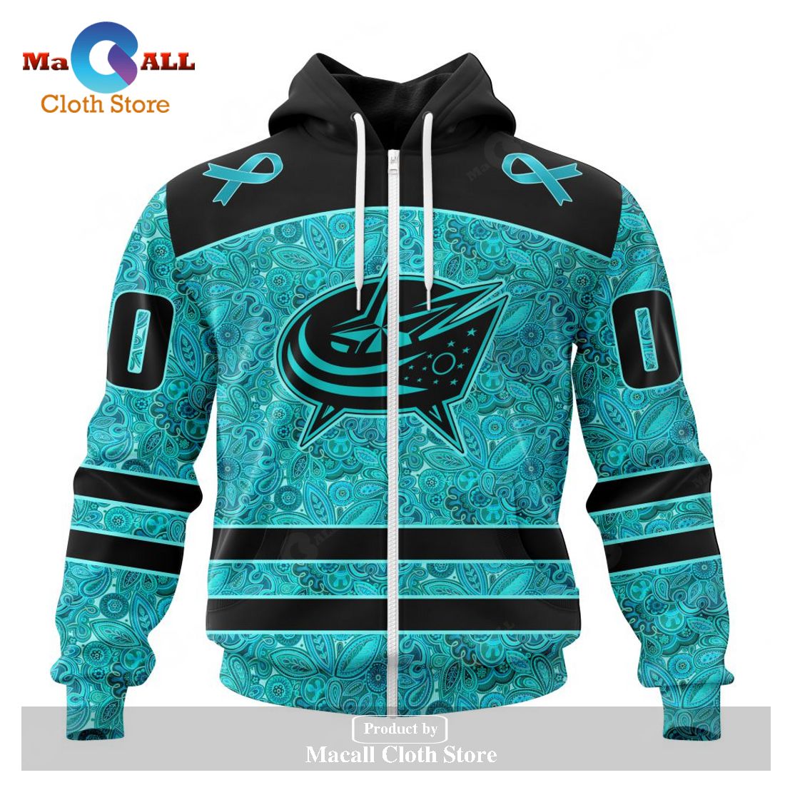 Personalized NHL Columbus Blue Jackets Special Design Fight Ovarian Cancer Hoodie Sweatshirt 3D Personalized NHL Columbus Blue Jackets Special Design Fight Ovarian Cancer Hoodie Sweatshirt 3D